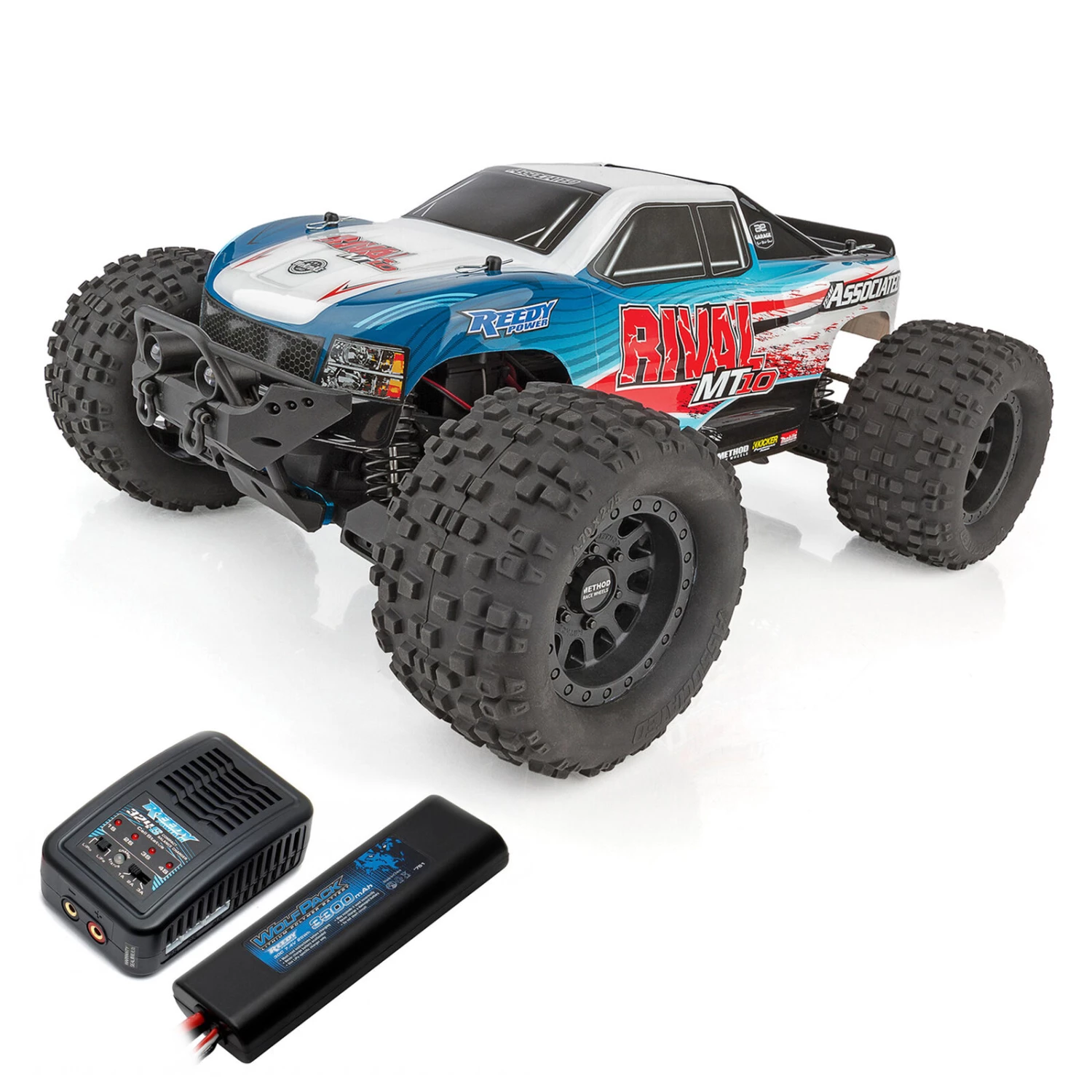 Team Associated 1/10 Rival MT10 4WD Monster Truck Brushless RTR, LiPo Combo 3 Team Associated 1/10 Rival MT10 4WD Monster Truck Brushless RTR, LiPo Combo