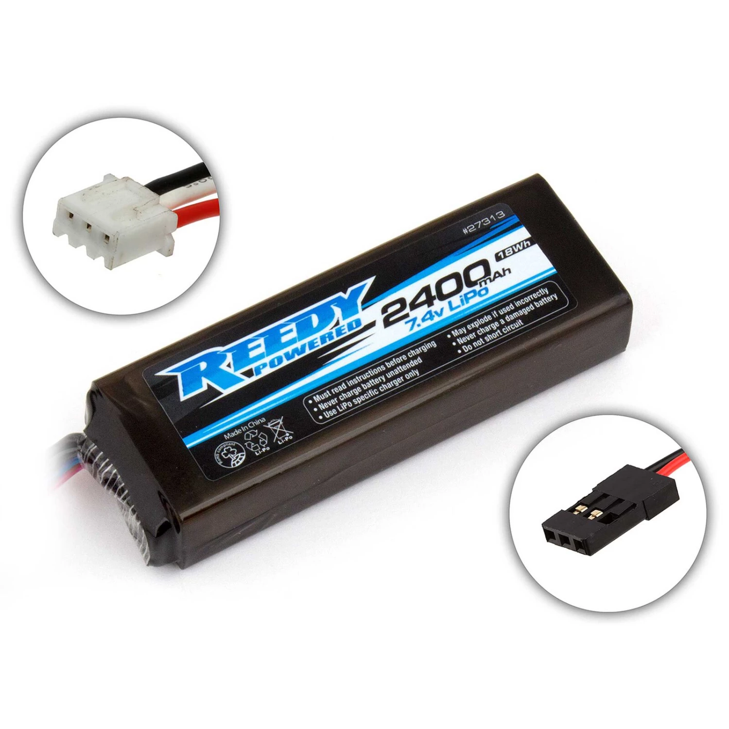 Team Associated 7.4V 2400mAh 2S Reedy LiPo Transmitter & Receiver Battery 3 Team Associated 7.4V 2400mAh 2S Reedy LiPo Transmitter & Receiver Battery