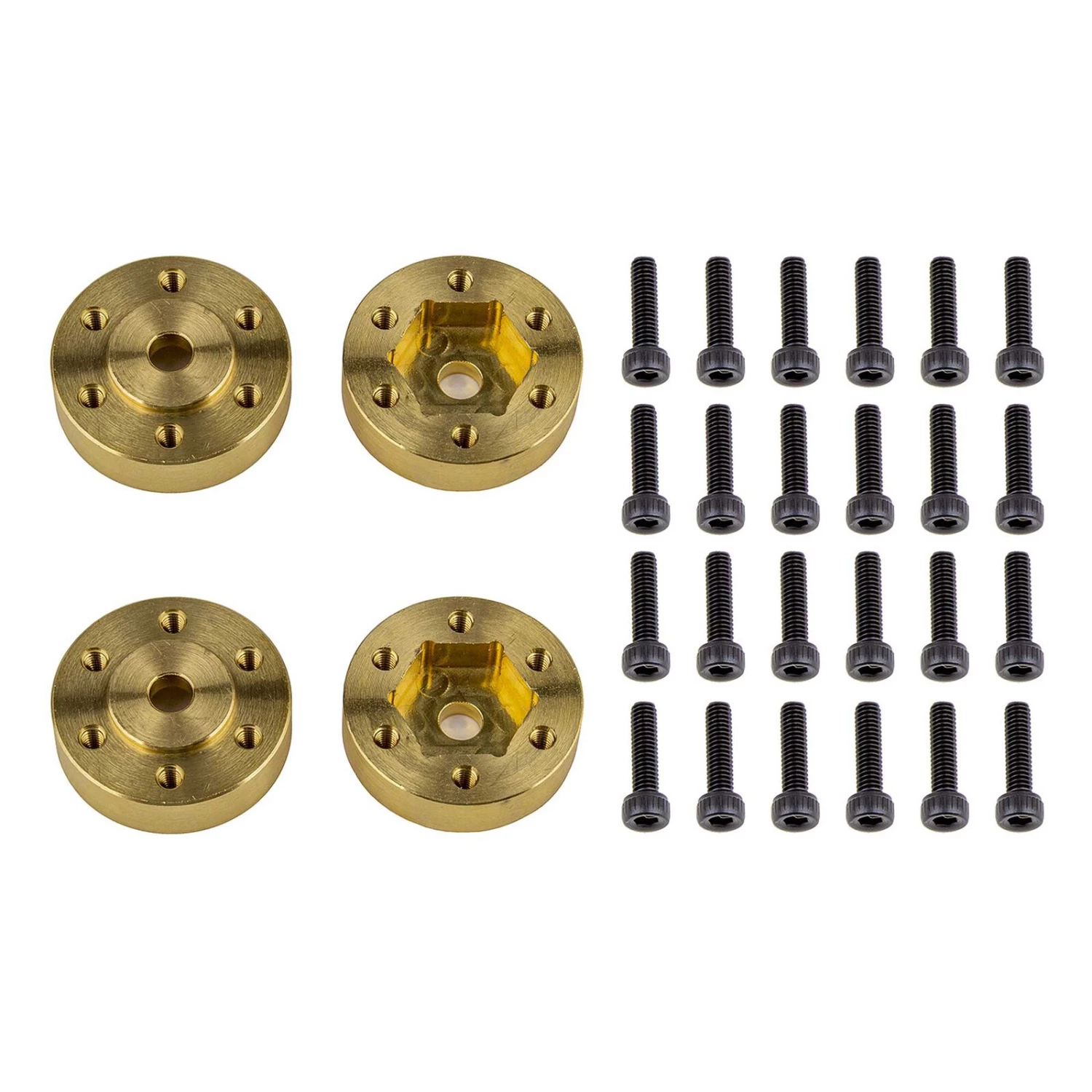 Team Associated Beadlock Hex Adapters, Brass: FT Enduro 3 Team Associated Beadlock Hex Adapters, Brass: FT Enduro