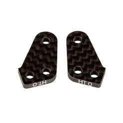 Team Associated RC10B74 FT Steering Block Arms, HT 0, Carbon Fiber